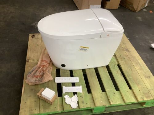 TOTTE Smart Elongated Bidet Toilet 1.28 GPF in White with Powerful Built‑in Tank Flush, Foam Shield, Heated Seat, Remote