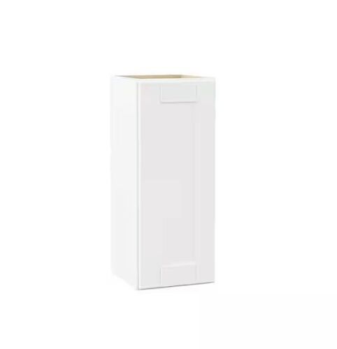 Hampton Bay Shaker 12 in. W x 12 in. D x 30 in. H Assembled Wall Kitchen Cabinet in Satin White