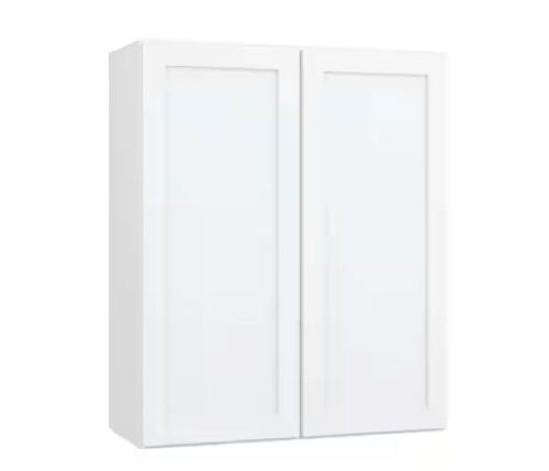 Hampton Bay Courtland 30 in. W x 12 in. D x 36 in. H Assembled Shaker Wall Kitchen Cabinet in Polar White