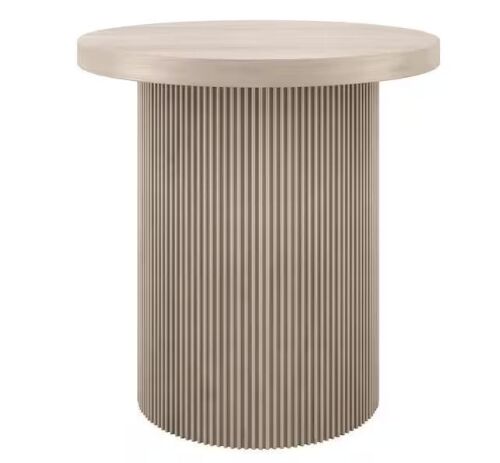 Meyer&Cross Isa 22 in. Alder White Round MDF Top End Table