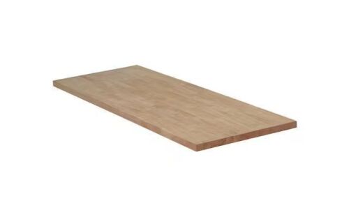 Hampton Bay 4 ft. L x 25 in. D Unfinished Hevea Solid Wood Butcher Block Countertop with Standard Edge