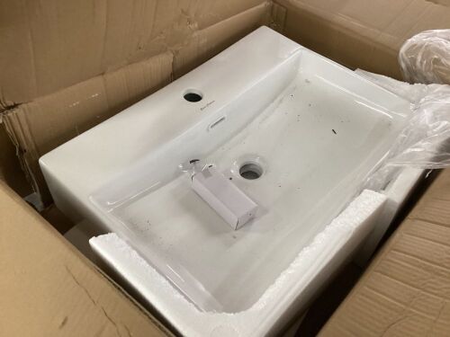 Swiss Madison Concorde Square Two-Piece Pedestal Sink - Pedestal Cracked