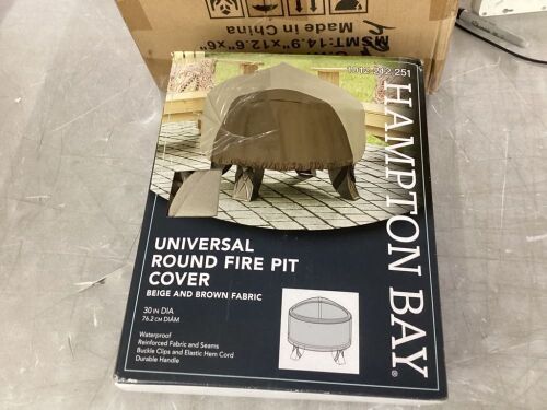 Fire Pit Cover & (5) Patio Chair Seat Covers