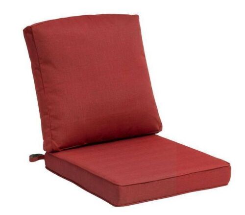 22 in. x 21 in. x 3.5 in. Patio Couch Cushion in Red 30D Sponge Outdoor Deep Seat Cushion with Removable Cover and Ties