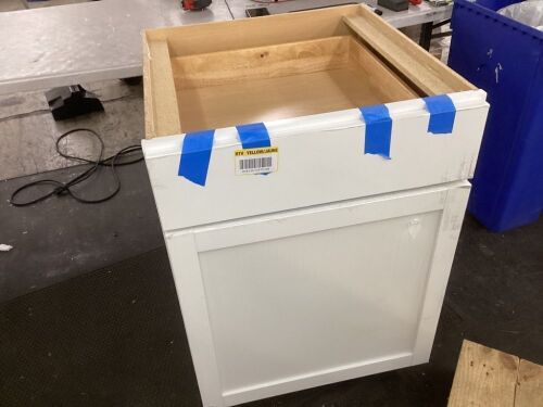 Hampton Bay Courtland 24 in. W x 24 in. D x 34.5 in. H Assembled Shaker Base Kitchen Cabinet in Polar White