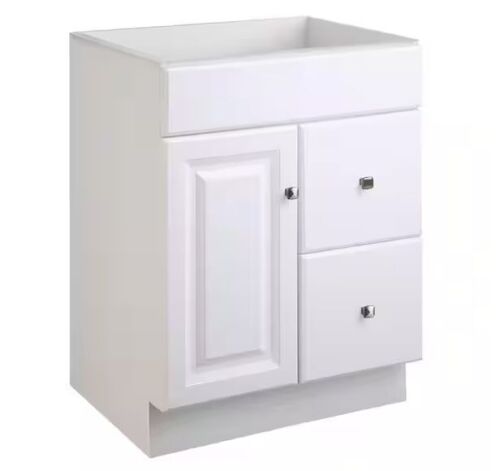 Design House Wyndham 24 in. W x 18 in. D Unassembled Bath Vanity Cabinet Only in White Semi-Gloss