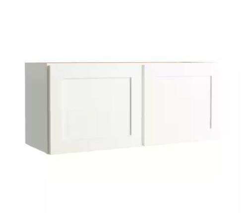 Hampton Bay Courtland 36 in. W x 12 in. D x 15 in. H Assembled Shaker Wall Bridge Kitchen Cabinet in Polar White