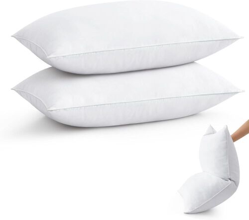 Lot of (2) Puredown Goose Feather Down Pillows Standard Size, Set of 2
