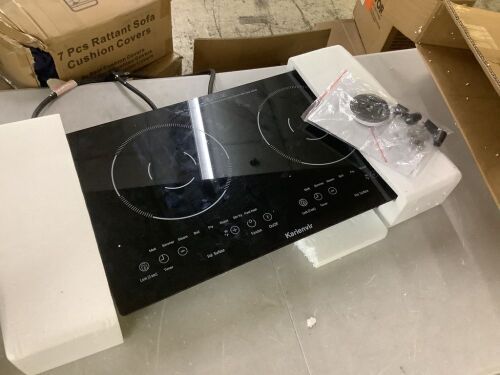 2 Burner Electric Cooktop 110V, 2000W, 24" Plug-in & Built-in