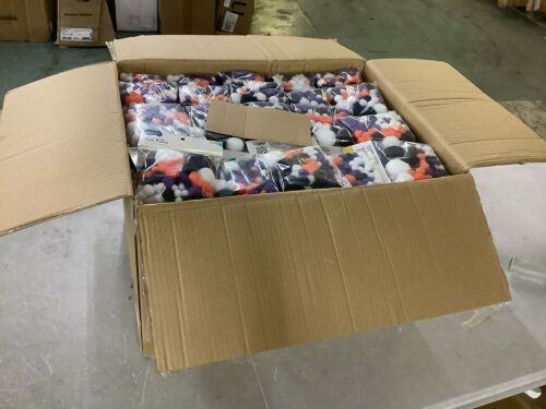 Case of (216) Assorted Halloween Pom Poms, 100pc