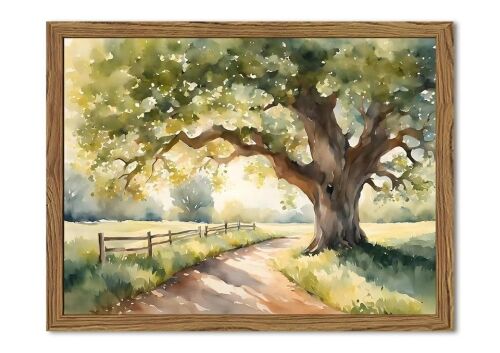 Framed Vintage Tree Landscape Wall Art, 16" x 24"