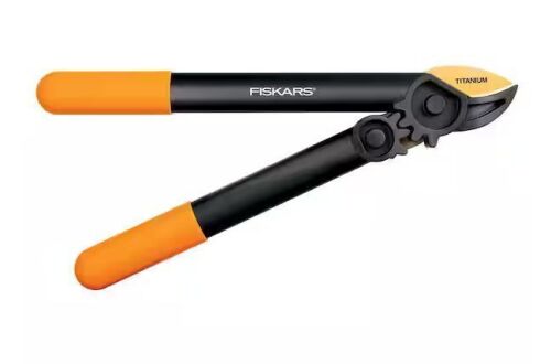 Fiskars PowerGear Hybrid Pruner 15 in. Lopper Tool, 1-1/4 in. Cut Capacity, Titanium Steel Blade for Smooth Precise Cuts