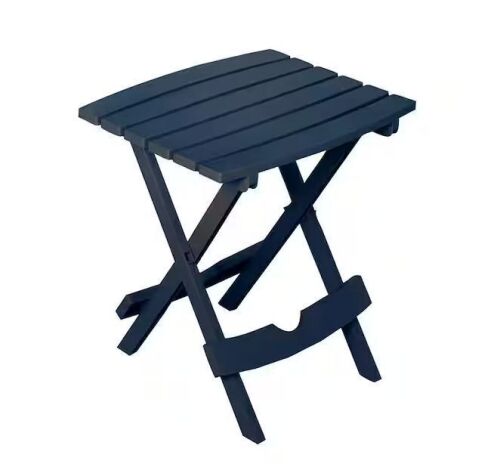 Adams Quik-Fold 20 in. Resin Midnight Square Patio Side Table