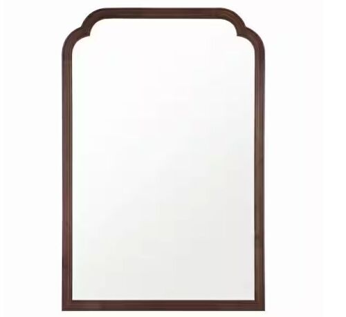 Walnut 24 in.W x 36 in.H Farmhouse Wall Mirror with Wood Frame