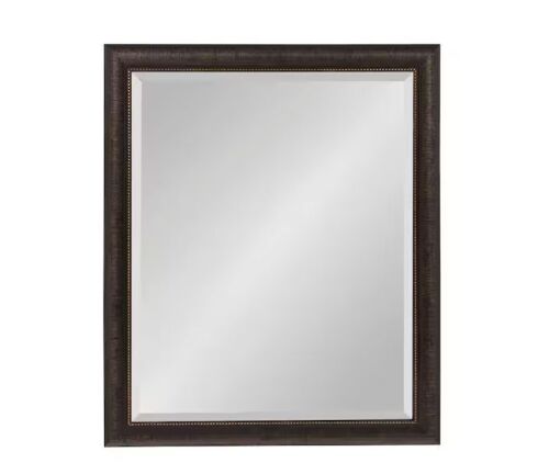 Kate and Laurel Aldridge 21.5 in. W x 31.5 in. H Framed Rectangular Beveled Edge Mirror in Bronze