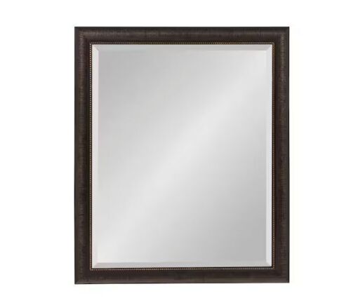 Kate and Laurel Aldridge 21.5 in. W x 31.5 in. H Framed Rectangular Beveled Edge Mirror in Bronze
