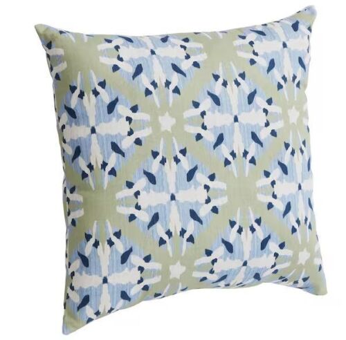 Lot of (3) Hampton Bay 18 in. x 18 in. Outdoor Patio Throw Pillow in Lake Geo
