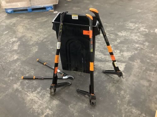 Lot of (3) Stand Up Weeders, (1) Lopper & (1) Trash Can