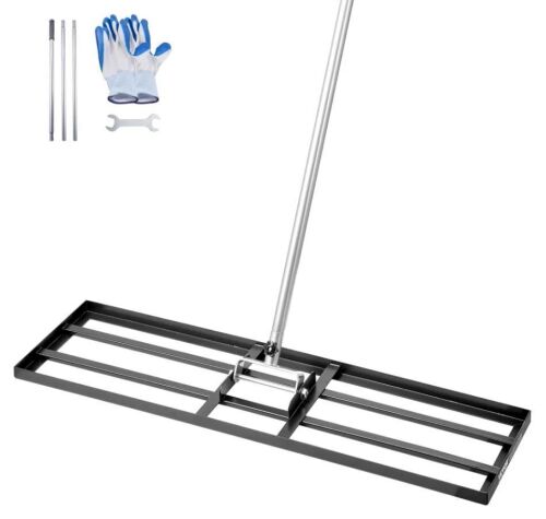 VEVOR Lawn Leveling Rake with 83.9 in Handle, 36x10 in Ground Plate, 3 Heights Adjustable