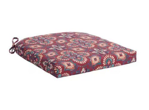Lot of (4) Hampton Bay 20 in. W x 20 in. D Square Outdoor Patio Seat Pad Cushion in Garden Bloom
