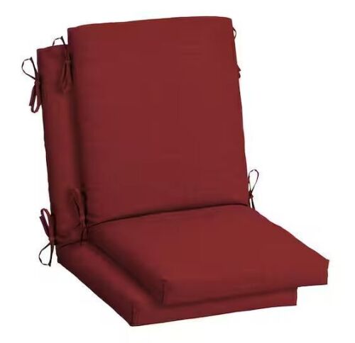 ARDEN 20 in. x 20 in. Ruby Red Leala High Back Outdoor Dining Chair Cushion (2-Pack)
