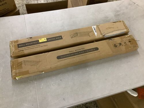 Lot of (2) Wall Mounted Clothes Drying Rack