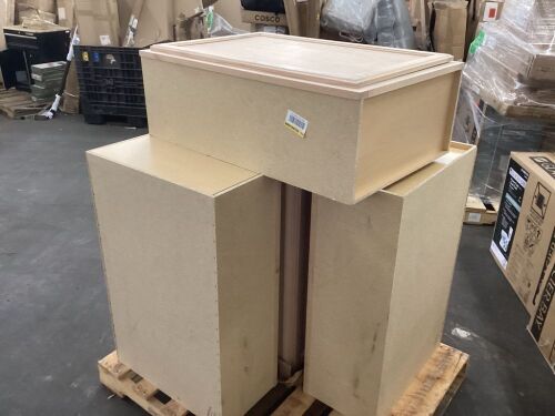 Lot of (5) Hampton Bay Recessed Panel 24 in. W x 12 in. D x 36 in. H Assembled Wall Kitchen Cabinet in Unfinished