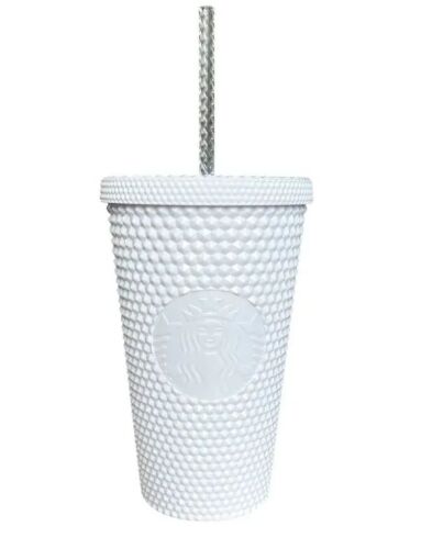 Case of (4) Starbucks White Studded Siren Logo Grande Tumbler 16oz