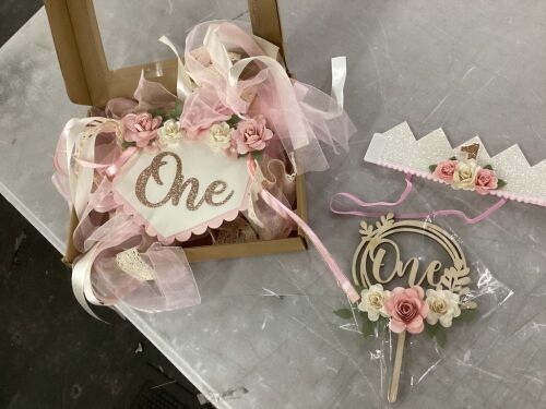 1st Birthday High Chair Banner & Cake Topper