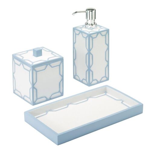 Izod Hand-Painted Sand Resin with Trellis Pattern & Sparkle Finish, Vanity Accessory Set