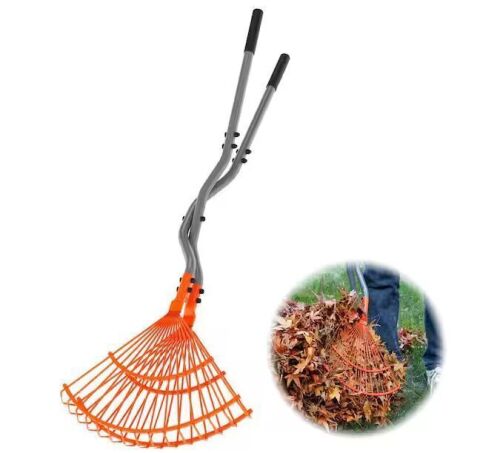 WaLensee 36.6 in. Leaf Grabber Rake with Long Handle and Cushioned Grip for Leaves, Twigs, Yard Waste