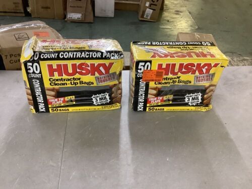 Lot of (2) Husky 42 Gal. Contractor Bags (50-Count)
