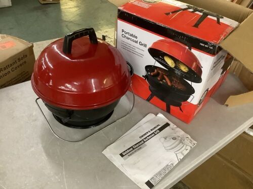 14 in. Portable Charcoal Grill in Red