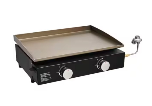 Vevor Commercial Griddle, 22.4 in. Heavy-Duty Manual Flat Top Griddle, Countertop Gas Grill with Non-Stick Cooking Plate