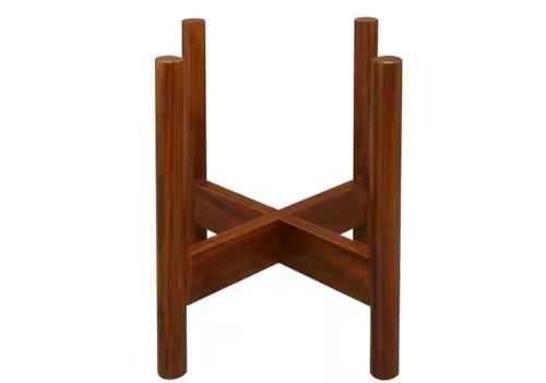 Casual Home Mid-Century Antique Mahogany Modern Wood Plant Display Stand, Fits Up to 12 in.