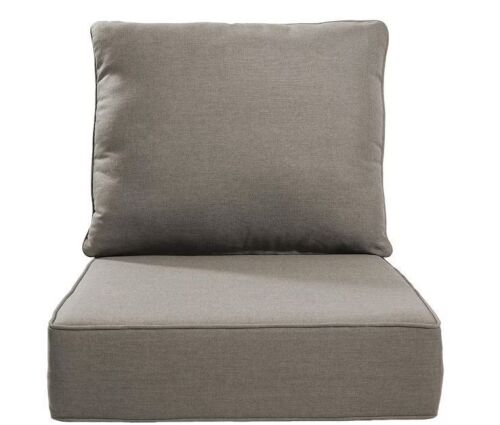 Opohoro 24 in. x 24 in. x 6 in. 2-Piece Water Resistant Outdoor Lounge Chair Replacement Cushion Set in Gray