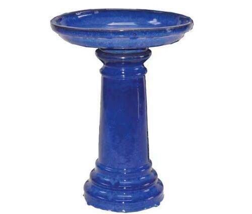 Harbor Gardens Birdbath Medium Cobalt Blue