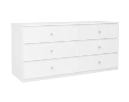 AndMakers White Titanium 6-Drawer 47 in. Wide Chest of Drawers