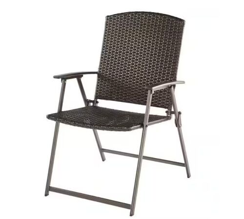 StyleWell Folding Wicker Outdoor Dining Chair, 4 Pack