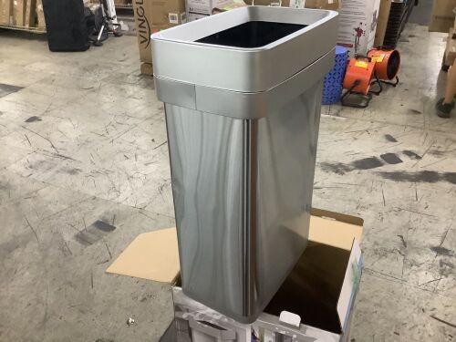 Clorox 13 Gal. Stainless Steel Slim Open Top Trash Can - Dented