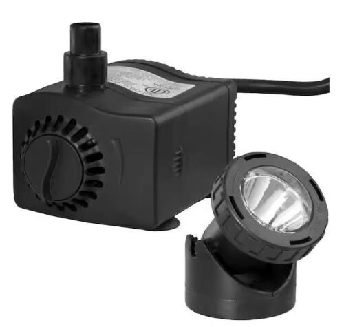 TOTALPOND 435 GPH Fountain Pump with Low Water Shut-Off Feature and LED Light