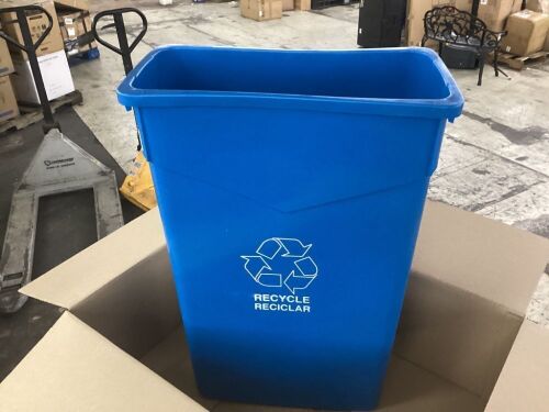 Winco PTC-23L 23 Gal Slender Recycling Receptacle