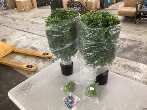 Lot of (2) 24" Artificial Boxwood in Pot