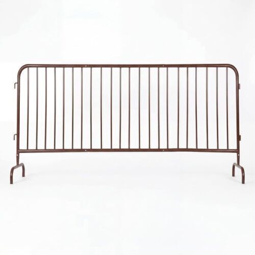 Garvee 102" Brown Metal Heavy Duty Interlocking Barricade Fence with Bridge Style Feet