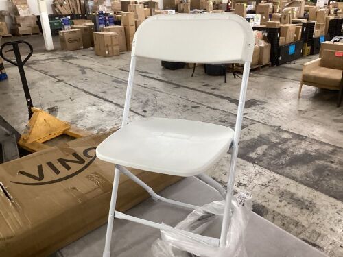 White Folding Chairs, 6 Pack