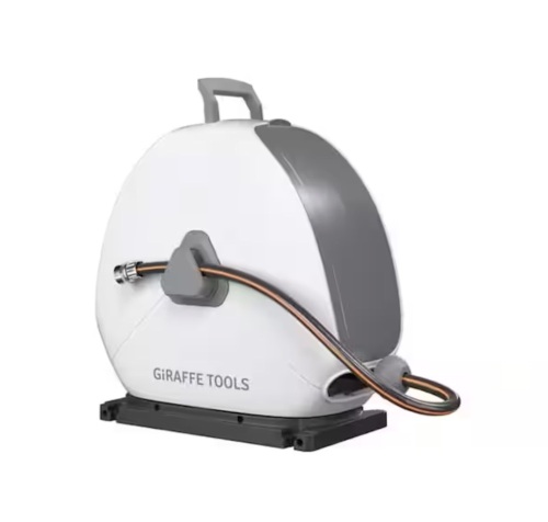 Giraffe Tools Ground-Mounted Retractable Hose Reel-1/2 in.-82 ft. Light Grey