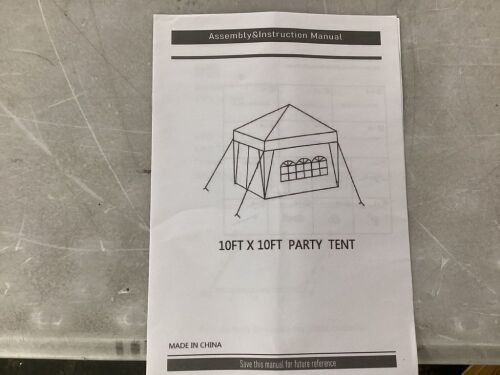 10' x 10' Canopy Tent, Unknown if Complete