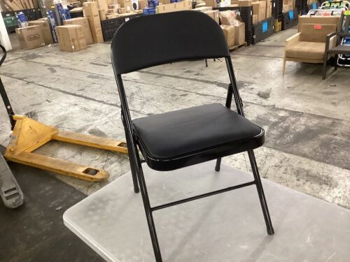 Folding Chair with Cushioned Seat - Bent Support on Back
