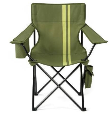 Foldable Camping Chair with Cooler Bag, Cup Holder, Back Pockets