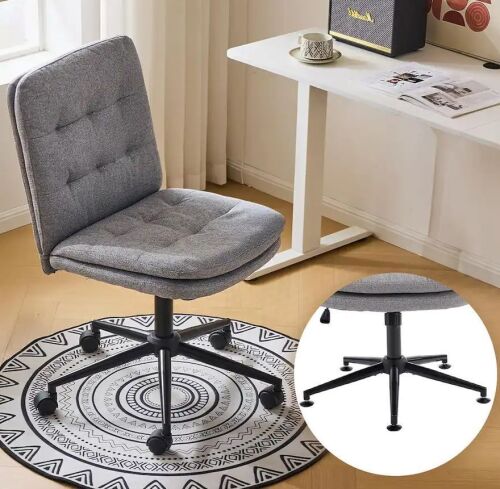 Mid Back Armless Rolling Cross Legged Swivel Chair